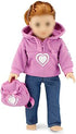 Emily Rose 18 Inch Doll Clothes Clothing Accessory - 3 Piece Heart Hoody 18" Doll Gift Set for Kids Play - Outfit Accessories | Fits Most 18" Dolls
