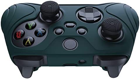 eXtremeRate PlayVital Samurai Edition Racing Green Anti-Slip Controller Grip Silicone Skin, Ergonomic Soft Rubber Protective Case Cover for Xbox Series S/X Controller with Black Thumb Stick Caps