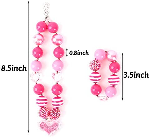 3 otters Little Girls Necklace Bracelet, Bead Necklaces for Toddler Necklace and Bracelet Set, Easter Basket Stuffers/Fillers, Party Favor, Classroom Prize Supplies
