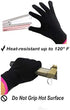 2 Heat Resistant Glove for Hair Styling, Curling Iron, Flat Iron and Curling Wand, Black, Pink Edge