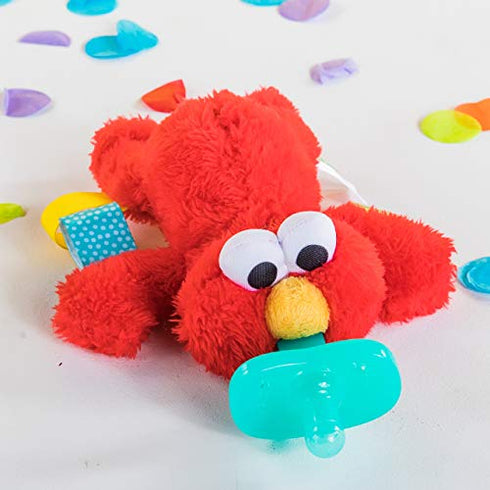 Bright Starts Sesame Street Cozy Coo Soothing BPA-Free Pacifier with Plush Toy - Elmo, Ages Newborn + , Green , 4.42x2.04x4.17 Inch (Pack of 1)