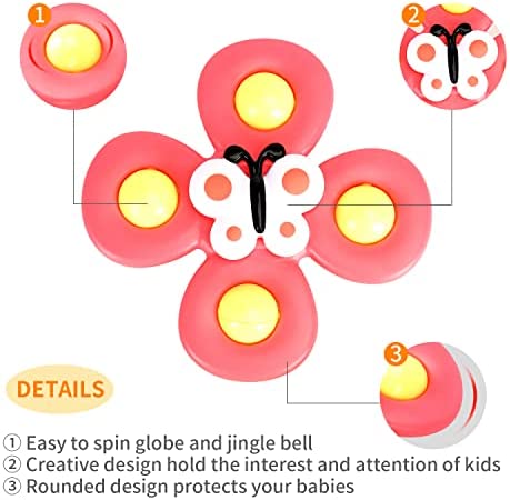 3PCS Suction cup spinner toys for 1 2 Year old boys|Spinning top baby toys 12-18 months|First birthday baby gifts for 1 Year old girls|Sensory toys for toddlers 1-3