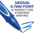 BIC Gel-ocity Quick Dry Blue Gel Pens, Medium Point (0.7mm), 12-Count Pack, Retractable Gel Pens With Comfortable Full Grip