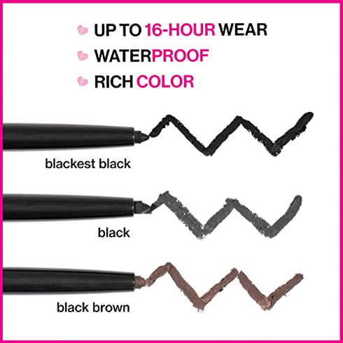 Wet n Wild Mega Last Breakup-Proof Liquid Waterproof Eyeliner Black, Brush Tip Pen, Quick Drying, Smudge Resistant, Long Lasting 16 Hour Wear, Precision Brush Applicator, Ultra Fine