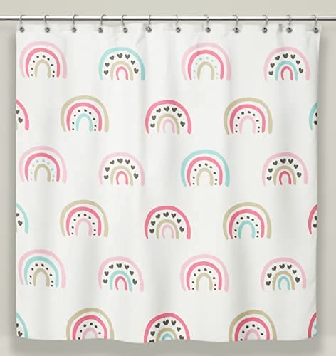 ScarJamFam Rainbow Shower Curtain 72" x 72"/ Easy to Clean Boho Shower Curtain/ Washable Kids Shower Curtain Rainbow Decor/ Cute Shower Curtains Boho