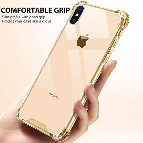 SALAWAT for iPhone Xs Max Case Clear iPhone Xs Max Case Cute Shock Absorption TPU Bumper Phone Case Cover Slim Anti Scratch Hard PC Back Hybrid Protective Case for iPhone Xs Max 6.5inch 2018 (Gold)