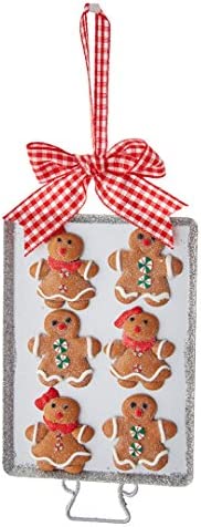 Kurt Adler 6" Metal Cookie Tray with Gingerbread Ornament - 2A