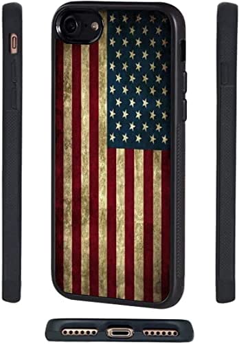 iPhone 7 Case, iPhone 8 Case, BWOOLL Slim Anti-Scratch Flexible Shock Absorbent Silicone Protective Case Cover for iPhone 7 Case/iPhone 8 (4.7 inch) - Vintage American Flag