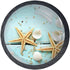 4 Pcs 35mm Seashell Starfish On Teal Wooden Background Cabinet Knobs Round Crystal Glass Drawer Handles Pull with Screws for Home, Office, Kitchen, Bathroom Cabinet, Dresser, Cupboard (1-3/8 Inches)