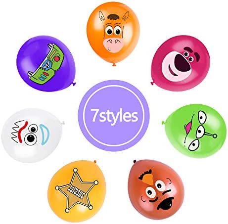 Toy Inspired Story Party Supplies, Birthday Party Balloons for Toy Theme Party, Includes 7 Styles Printed Ideal for Kids Party Decorations Favors (28PCS)
