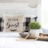 PANDICORN Set of 2 Farmhouse Throw Pillows Covers 18x18 with Quotes Stay Awhile Be Our Guest for Home Décor Living Room Outdoor Porch