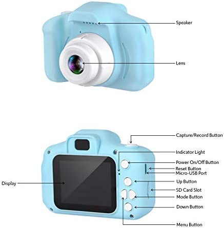 Dartwood 1080p Digital Camera for Kids with 2.0” Color Display Screen & Micro-SD Card Slot for Children - 32GB SD Card Included (Blue)