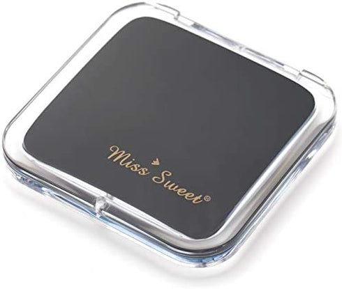 Miss Sweet Compact Mirror for Purse Pocket Mirror True Image&10X Magnification (Black)