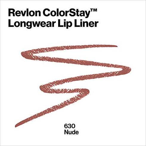 Lip Liner by Revlon, Colorstay Face Makeup with Built-in-Sharpener, Longwear Rich Lip Colors, Smooth Application, 630 Nude