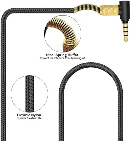 Arctis 3 Cable Replacement Audio Headset Cord Compatible with SteelSeries Arctis 7 Arctis 5 Arctis 3 Arctis Pro Wireless Gaming Headphones, Made of Flexible Nylon (4.9ft, Black)