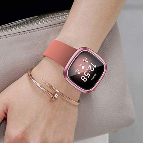 Mocodi 8-Pack Screen Protector Case Compatible with Fitbit Sense/Versa 3, TPU Protective Screen Cover Saver Bumper Accessories for Fitbit Sense/Versa 3 Smartwatch