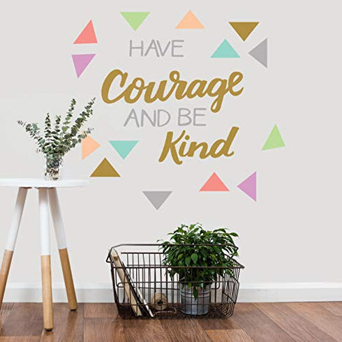Paper Riot Co. Inspirational Wall Stickers "Have Courage and Be Kind" Positive Motivational Removable Adhesive Decals for Classroom Kids Room Nursery Bedroom Home Decor
