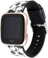 Sufcusny Cute Cartoon Leather Band Strap Lovely Style Wristband Bracelet Compatible with Fitbit Versa 2/Versa/Versa Lite/Versa SE, White/Black Mickey