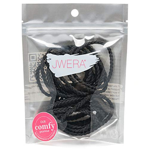 Black Braided Hair Ties for Women 18 Pcs Hair Ties Braided Hair Tie Braided Ponytail Holders Braided Hair Elastics Men Bracelet Thick Bands
