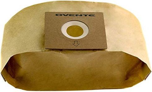 Ovente 4-Pack Premium Disposable Compact Dust Bag Replacement with 99.9% Ultra Filtration, Fit for ST1600 Canister Vacuum Cleaner Model Series Large Size and Easy Storage, Brown ACPST16704