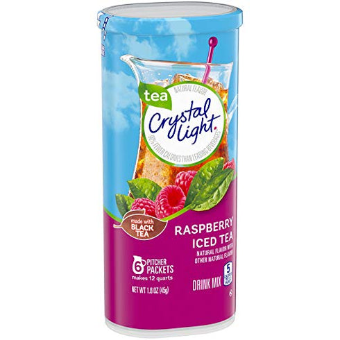 Crystal Light Sugar-Free Raspberry Iced Tea Naturally Flavored Powdered Drink Mix 72 Count Pitcher Packets