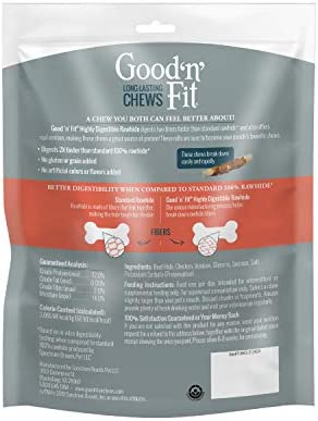Good ’n’ Fit Small Rolls Made with Real Venison, 10 Count, Highly Digestible Rawhide for Dogs, Multicolor, Model Number: P-94431