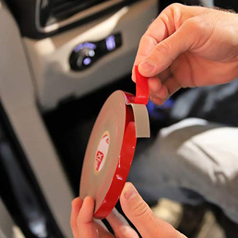 XFasten Super Strength Automotive Molding Tape, Gray, 1/2-Inch x 30-Foot, Double Sided Exterior Mounting Tape for Auto Body Molding, Trim, Side Mirror, Emblem, Nameplate and Outdoor Applications