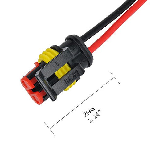 MUYI 5 Kits 2 Pin Connector 18AWG Waterproof Wire Connector 1.0mm² Quick Disconnect Wire Connectors 1.5mm Series Automotive Waterproof Electrical Connectors Wire Quick Connectors