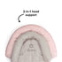 Diono Cuddle Soft 2-in-1 Baby Head Neck Body Support Pillow for Newborn Baby Super Soft Car Seat Insert Cushion, Perfect for Infant Car Seats, Convertible Car Seats, Strollers, Gray/Pink