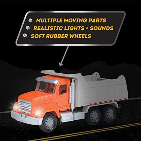 DRIVEN by Battat – Micro Dump Truck – Toy Dump Truck with Lights, Sounds, and Movable Parts for Kids Age 3 and Up