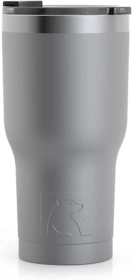 RTIC Tumbler with Splash Proof Lid, 20 oz, Graphite, Insulated Travel Stainless Steel Coffee Mug, Sweat Proof, Keeps Hot & Cold Longer