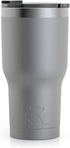 RTIC Tumbler with Splash Proof Lid, 20 oz, Graphite, Insulated Travel Stainless Steel Coffee Mug, Sweat Proof, Keeps Hot & Cold Longer