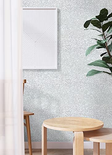 Glitter Silver Contact Paper Sparkley Silver Creative Covering Peel and Stick Wallpaper Silver Removable Self Adhesive Paper for Bedroom DIY Gift Decoration Shelf Drawer Liner Vinyl Roll 17.7"x78.7"