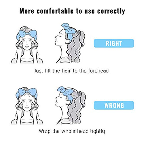 Araluky 3 Pack Bow Hair Band ,Soft Makeup Facial Dot Headband Women Girls Spa Microfiber Cute Turban Headband Bowknot Bow Skincare Terry Cloth Fuzzy Headbands for Washing Face Shower Bath Hair Band