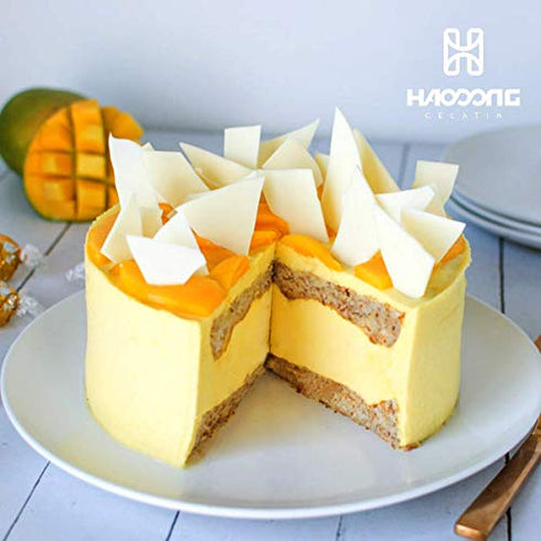 Haodong Beef Silver Leaf Gelatin Sheets - 180 Bloom (20 Sheets, 50g) - Gelatin Leaves for Baking and Cooking Mirror Glaze Dessert Jellies Mousse Cake