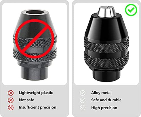 2-Pack Keyless Chuck, 1/32" to 1/8" Replacement 4486 Drill Keyless Bit Chuck Shank Rotary Tool Quick Change Adapter Kit Compatible for Dremel 4486 Model 395 3000 4000 4300 8220 3000 7300 Multipro