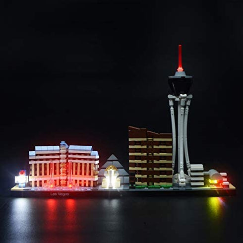 Briksmax Led Lighting Kit for Architecture Las Vegas- Compatible with Lego 21047 Building Blocks Model- Not Include The Lego Set