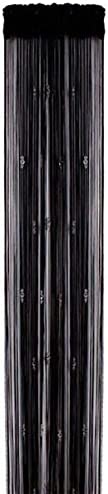 String Curtains Black Beads Curtain Doorway Tassel Curtain Thread Fringe Crystal Door String Curtain Beads Room Divider Curtain Window Panel for Home Decoration (3.28 X 6.56 ft)