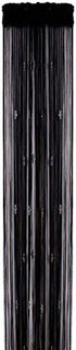 String Curtains Black Beads Curtain Doorway Tassel Curtain Thread Fringe Crystal Door String Curtain Beads Room Divider Curtain Window Panel for Home Decoration (3.28 X 6.56 ft)