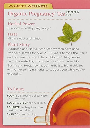 Traditional Medicinals Organic Pregnancy Tea Raspberry Leaf Herbal Tea, Supports Healthy Pregnancy, (Pack of 1) - 16 Tea Bags