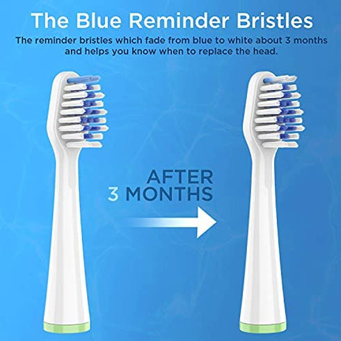 SRRB-4W Replacement Brush Heads for Waterpik Sensonic (SR-3000), Complete Care (WP-900), Complete Care 7.0 (WP-950, WP-952), Ortho Care (WP-940)