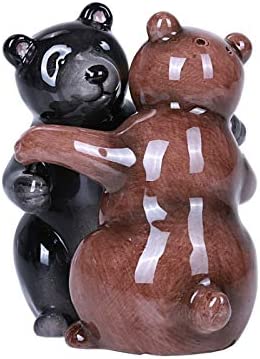 Pacific Giftware Hugging Bears Magnetic Ceramic Salt and Pepper Shakers Set