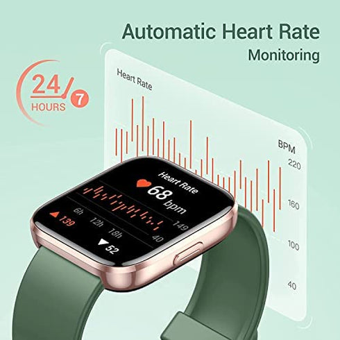 FITNIV Smart Watch, Touchscreen Fitness Tracker with Heart Rate & SpO2 Monitor, Sleep Tracking, IP68 Waterproof Pedometer Smartwatch Compatible with iPhone and Android Phones for Women Men