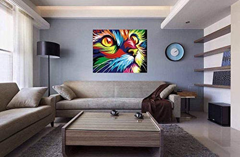DIY Oil Painting Newsight Paintworks Paint by Number for Kids and Adults (16" x 20"Color Cat)