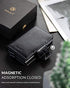 VULKIT Credit Card Holder RFID Blocking Leather Automatic Pop Up Wallet Slim Money Clip Wallet Double Card Case for Men and Women