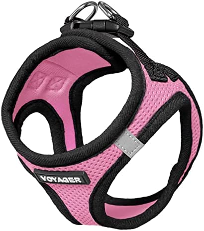 Voyager Step-In Air Dog Harness - All Weather Mesh Step in Vest Harness for Small and Medium Dogs by Best Pet Supplies - Pink Base, M