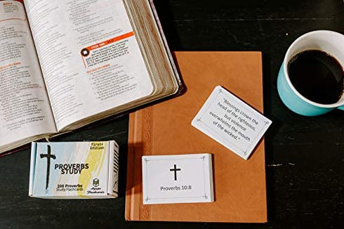 Agape Flashcards- Proverbs Study Flashcards: 100 of The Most Important Proverbs from The Bible | Pack of 100 Proverbs Study Flashcards | Perfect for Memorizing Proverbs Verses | Made in USA | English