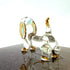Sansukjai Dachshund Miniature Figurines Dog Animals Hand Blown Glass Art Gold Trim Collectible Gift Decorate (Clear Gold)