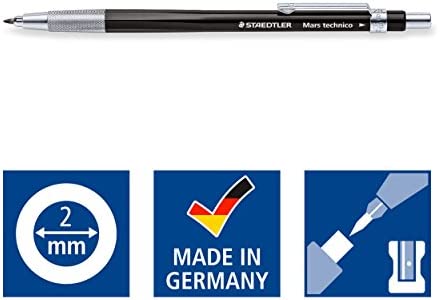 Staedtler Mars Technico 780 C-9 leadholder Pencil with HB Lead, Black