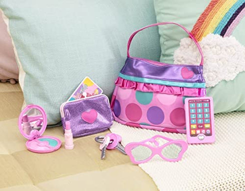 Play Circle by Battat – Princess Purse Style Set – Pretend Play Multicolor Handbag and Fashion Accessories – Toy Makeup, Keys, Lipstick, Credit Card, Phone, and More for Kids Ages 3 and Up (8 pieces)